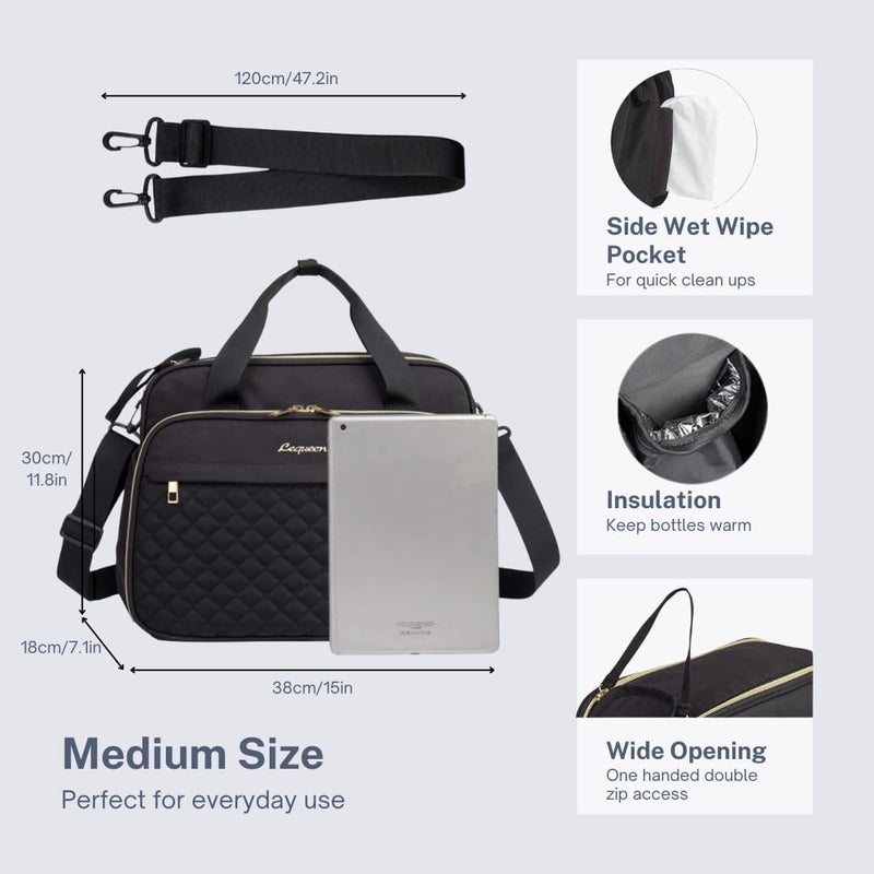 LEQUEEN Baby Changing Bag, Crossbody Nappy Bag, Diaper Satchel for Moms and Dads - Image 4